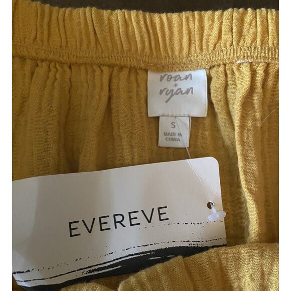 NWT Roan & Ryan Evereve Mustard Gauzy Top Sz S 3/4 elasticized sleeves Layers - Picture 6 of 8